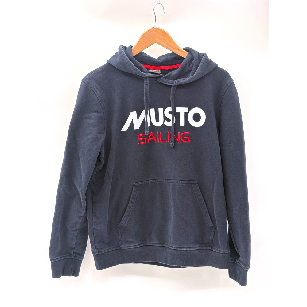 Musto Sailing Hoodie Sweatshirt Navy Blue Men Small Heavyweight